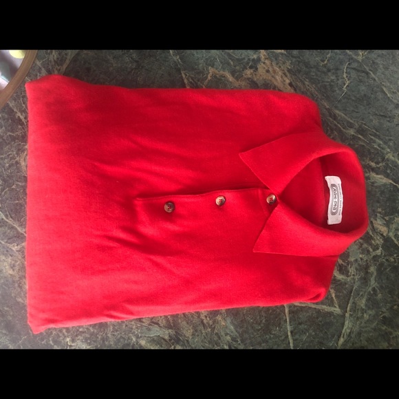 Saint-Phil Red Wool/silk Polo Sweater, Men’s,s.L, - Picture 5 of 6